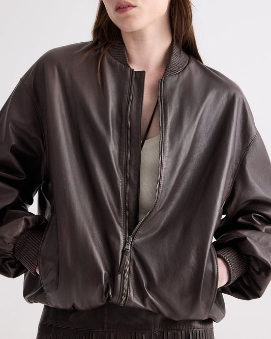 LAMB LEATHER BOMBER