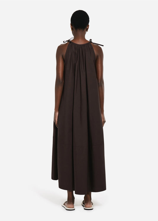 GATHERED HALTER DRESS