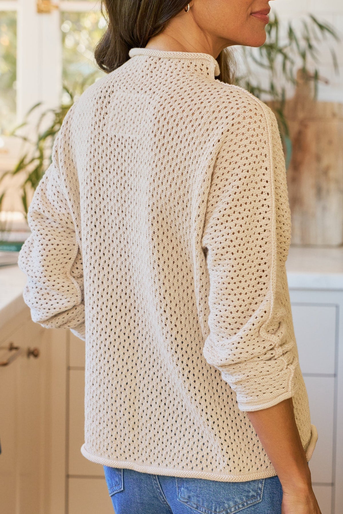 Monterey Pointelle Sweater - sand