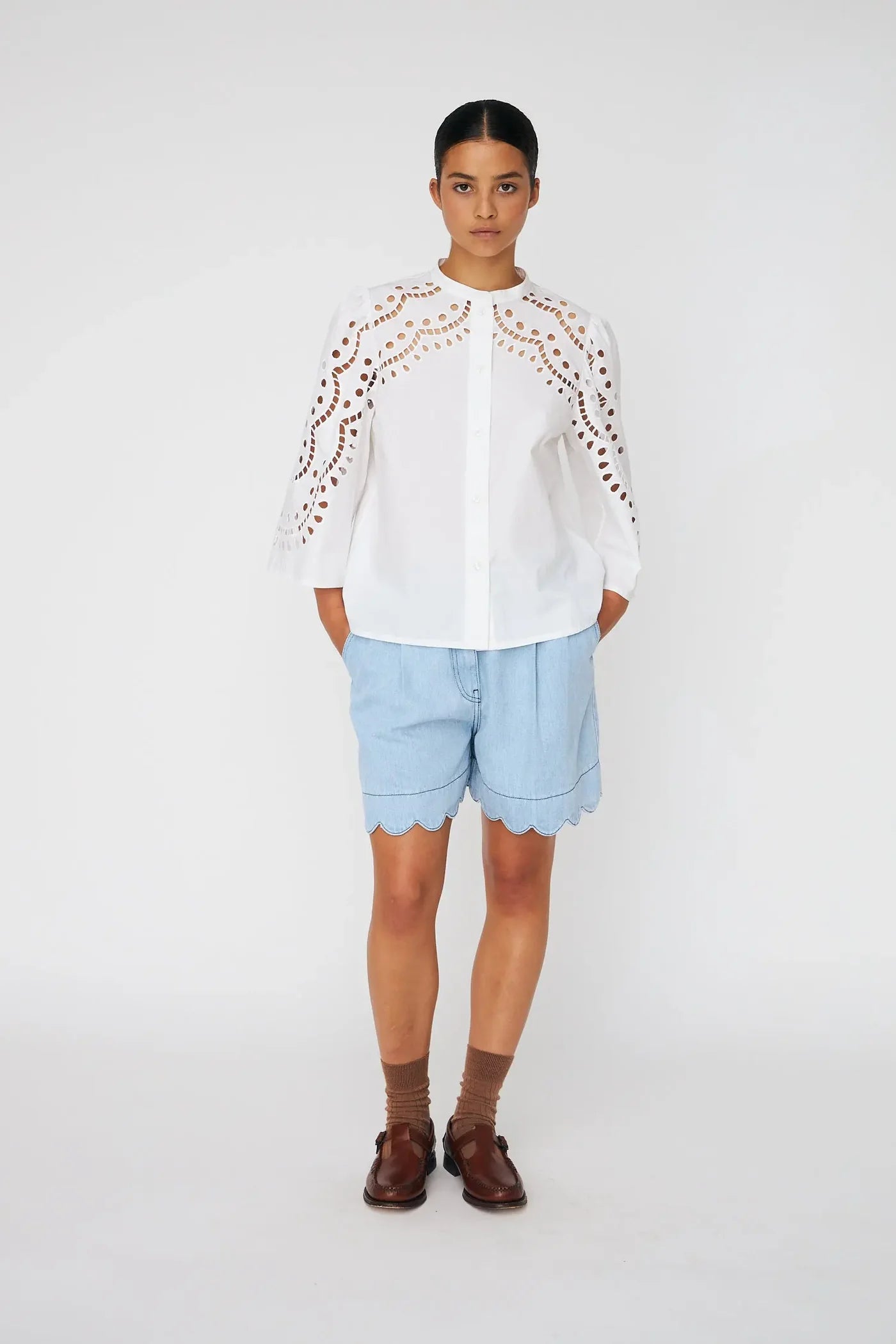 EMBROIDERED ANGLAISE SHIRT