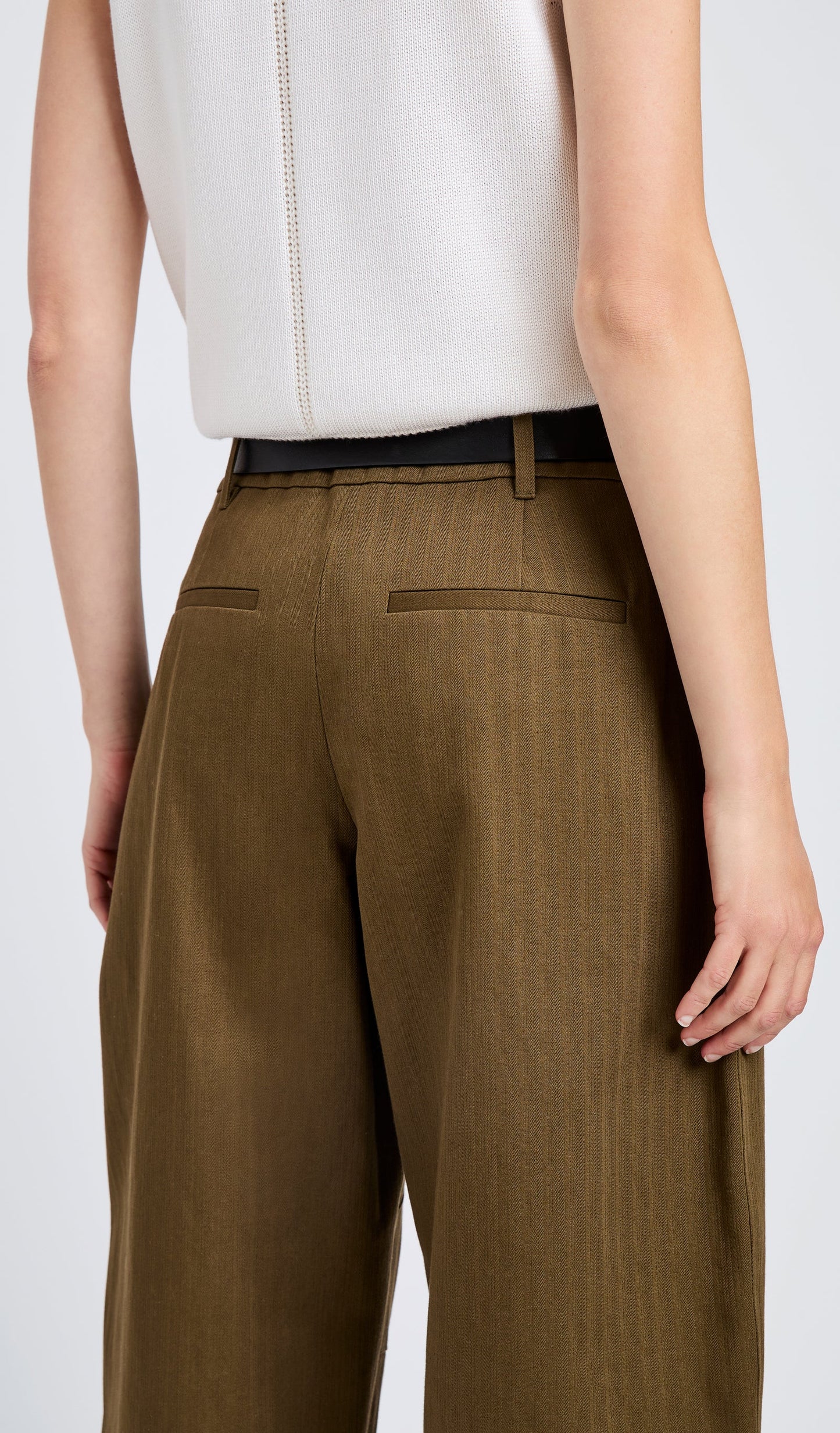 Dori Pant in Fine Herringbone