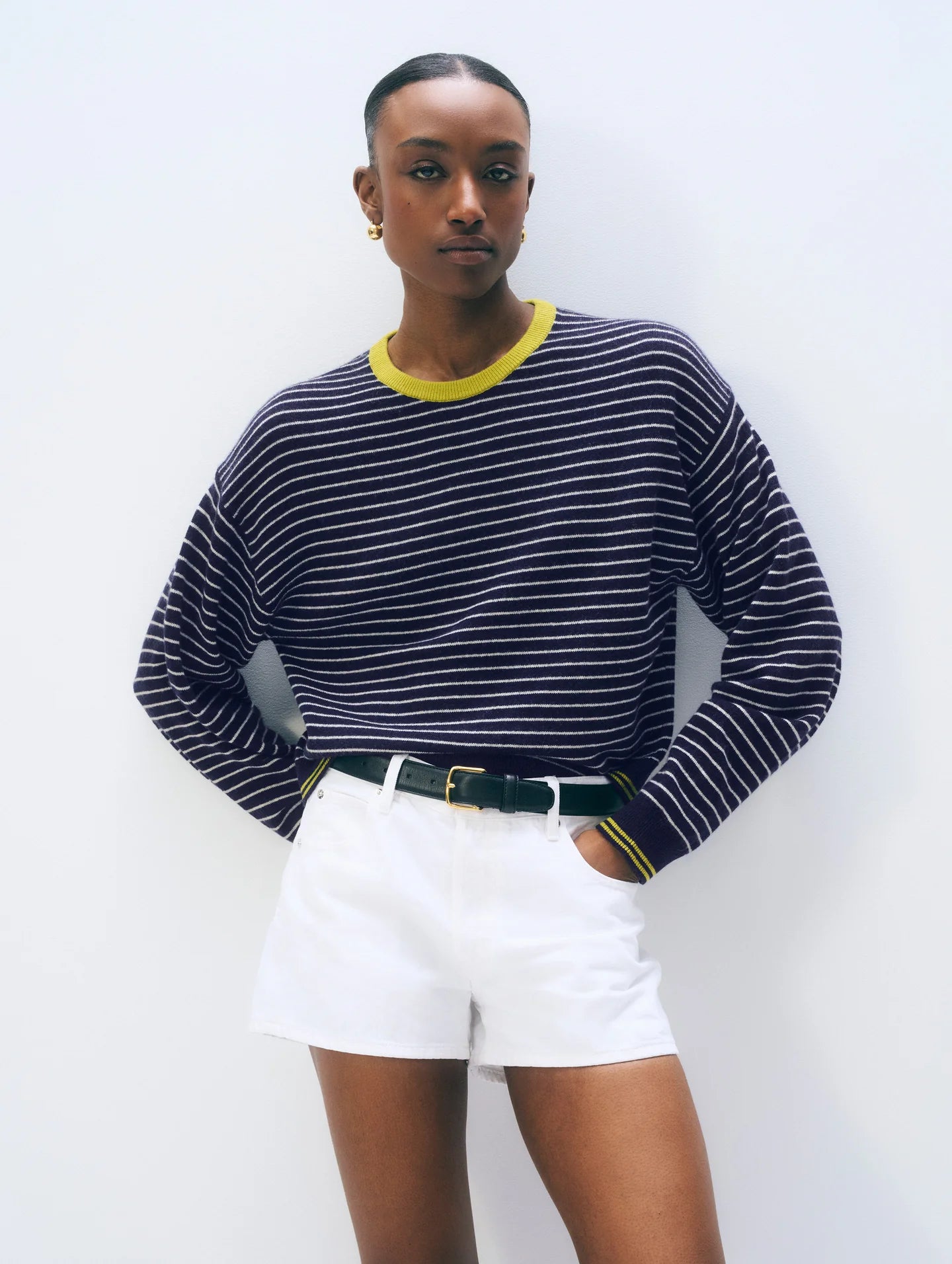 STRIPED CASHMERE CREWNECK