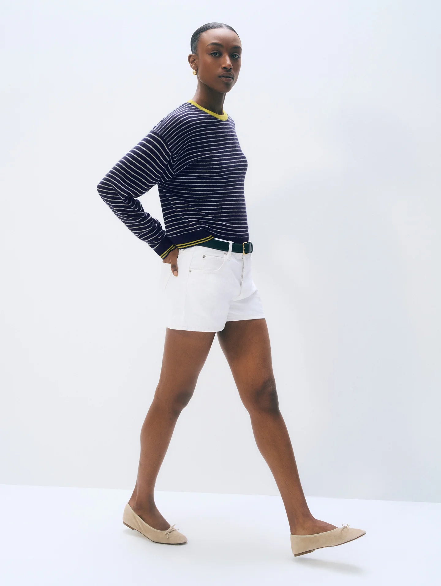 STRIPED CASHMERE CREWNECK