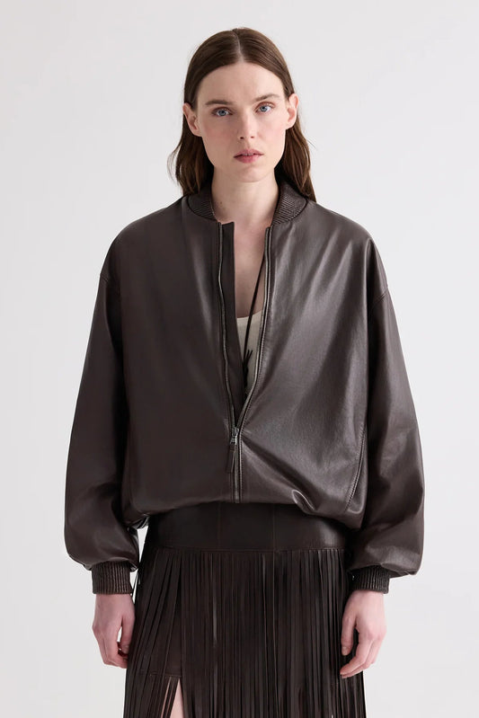LAMB LEATHER BOMBER