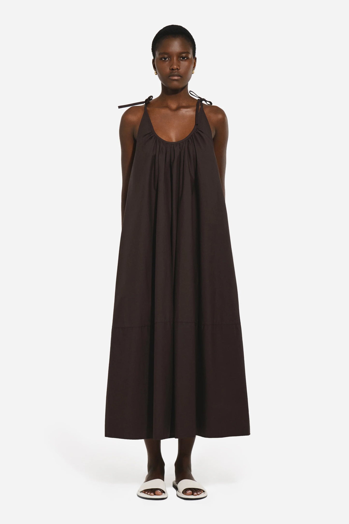 GATHERED HALTER DRESS