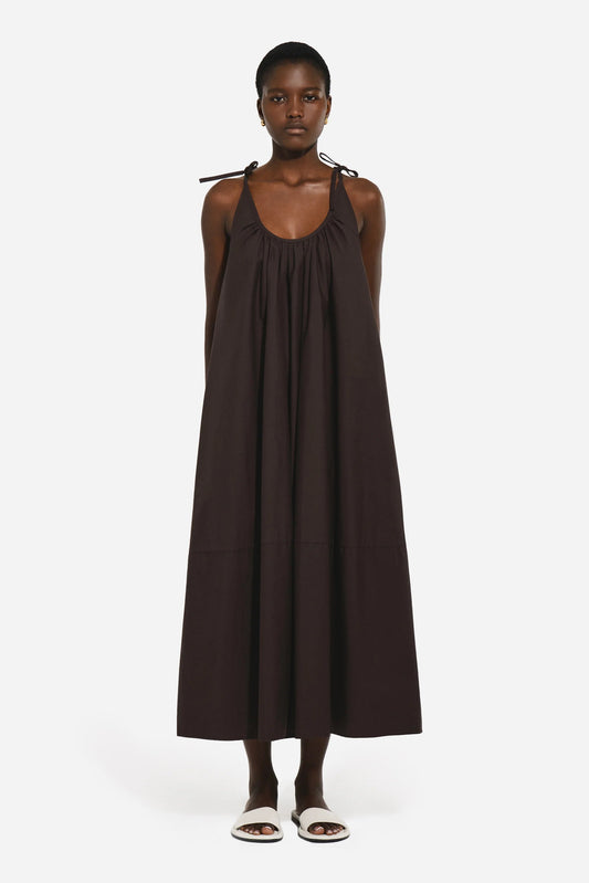 GATHERED HALTER DRESS