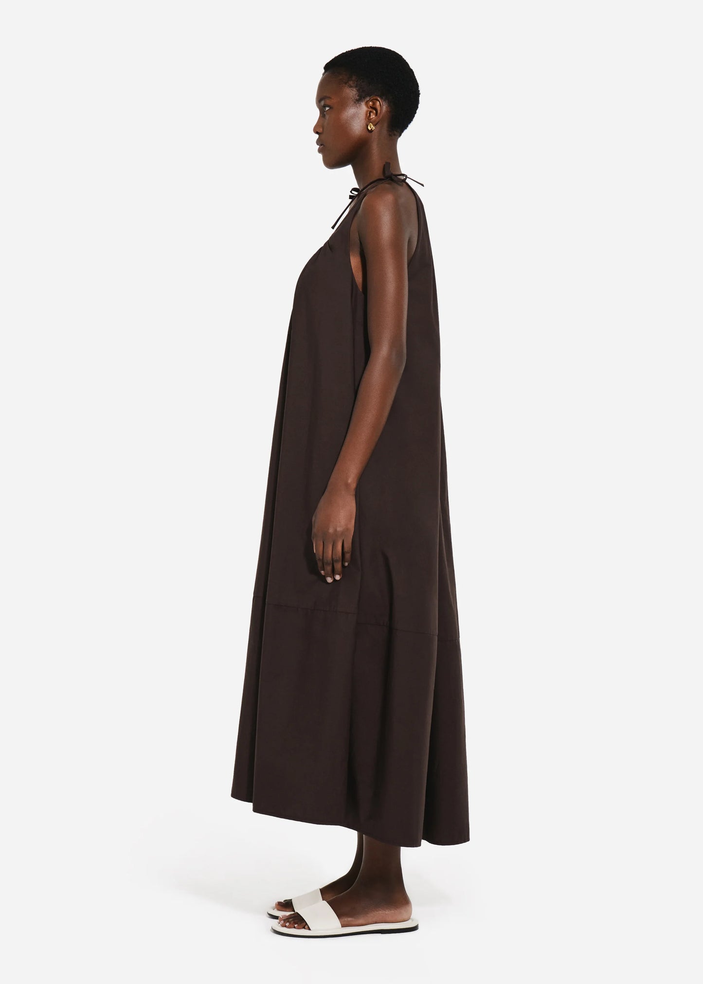 GATHERED HALTER DRESS
