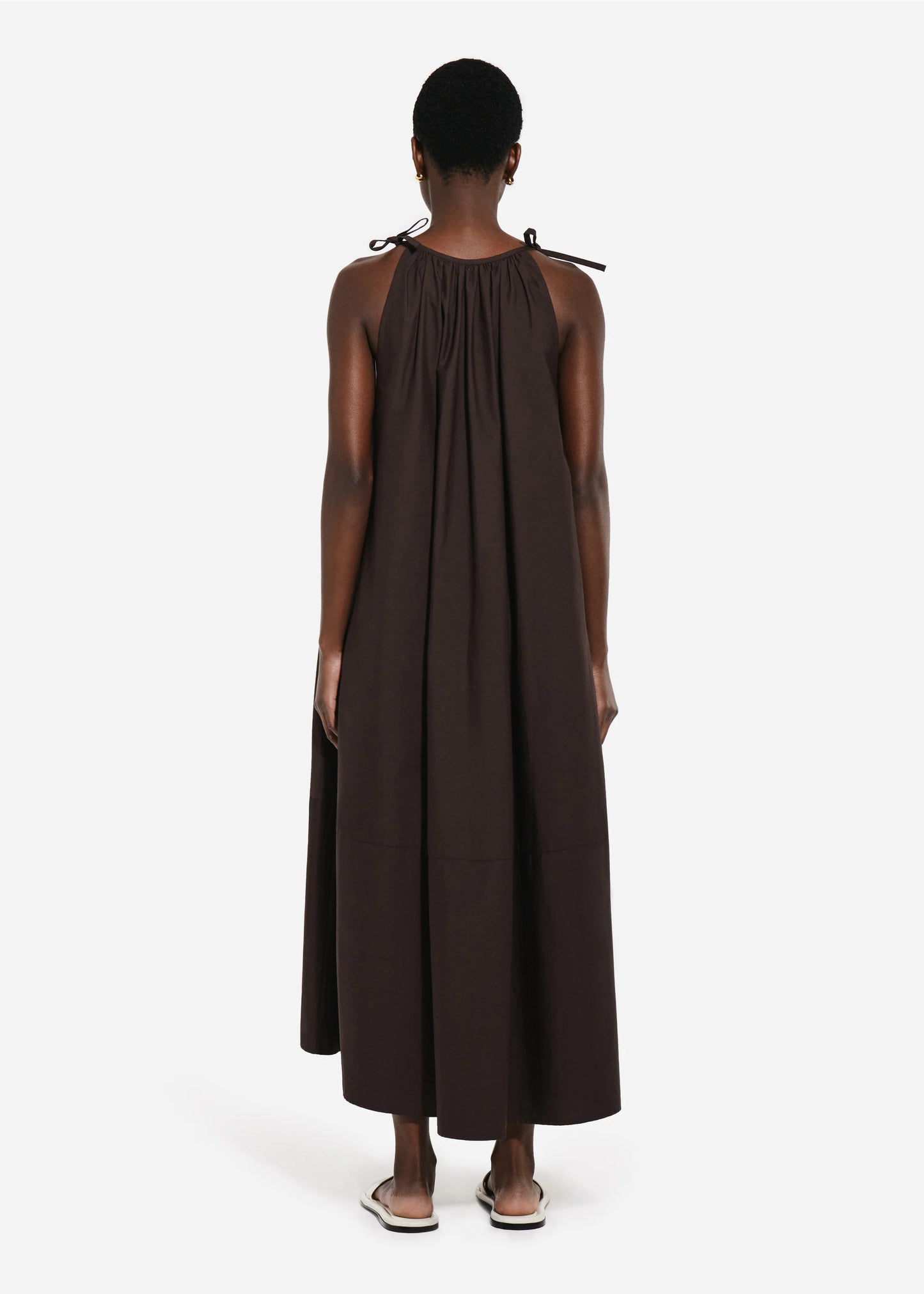 GATHERED HALTER DRESS
