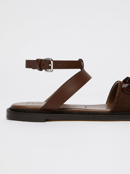 JEWELED LEATHER SANDALS
