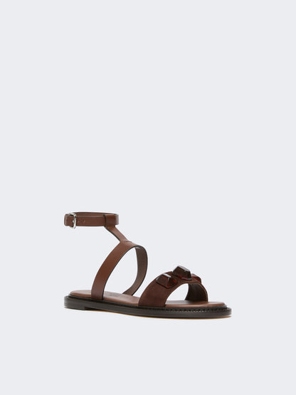JEWELED LEATHER SANDALS