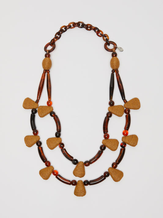 RAFFIA BEADED NECKLACE