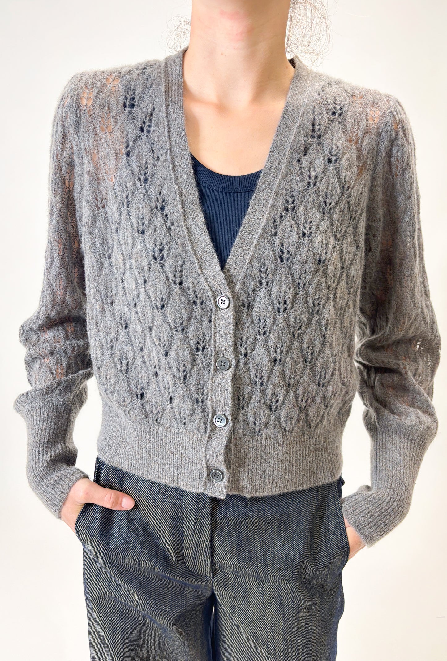 POINTELLE CARDIGAN