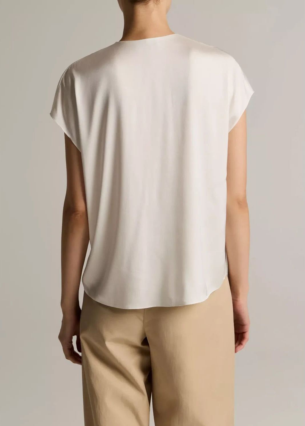 DOUBLE V NECK SATIN SHELL