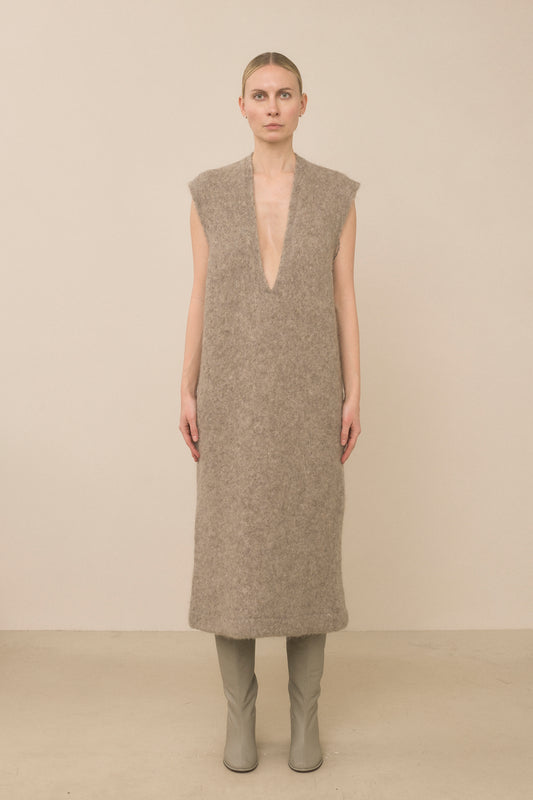 Brushed Low V Dress