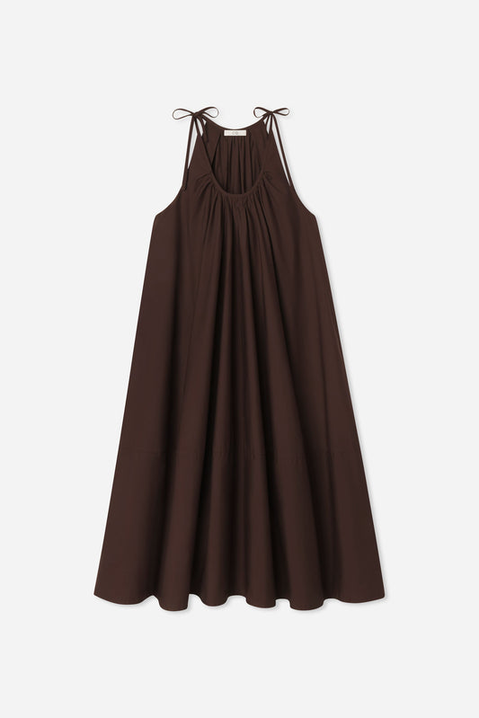 GATHERED HALTER DRESS