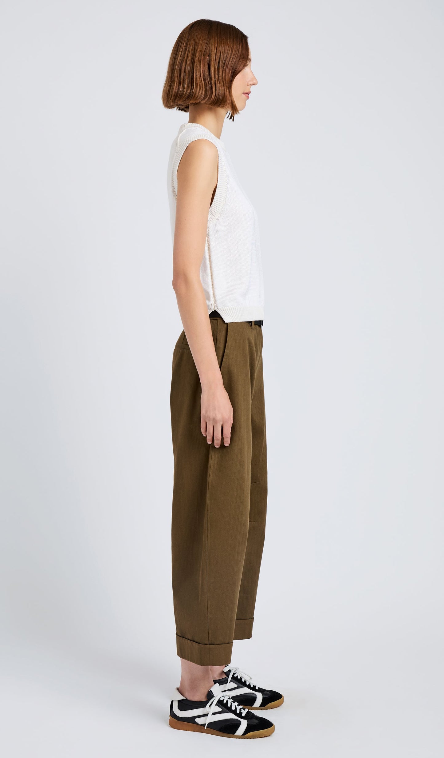 Dori Pant in Fine Herringbone