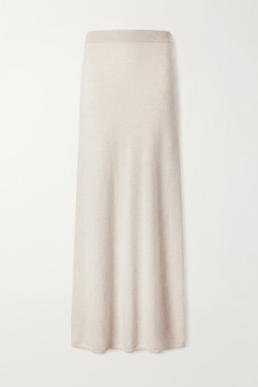 Cream Knit Maxi Skirt - Expanded 2:3