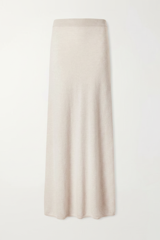 Cream Knit Maxi Skirt - Expanded 2:3
