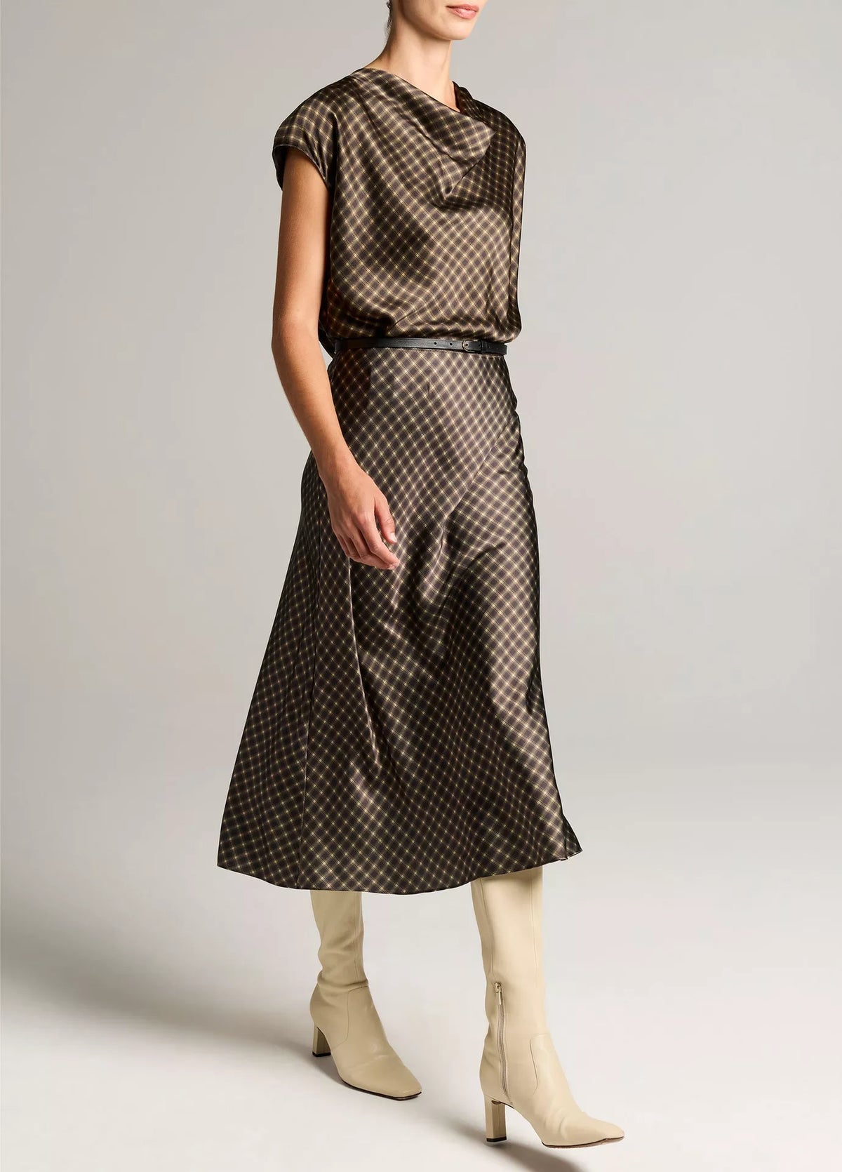 PLAID OMBRE SKIRT