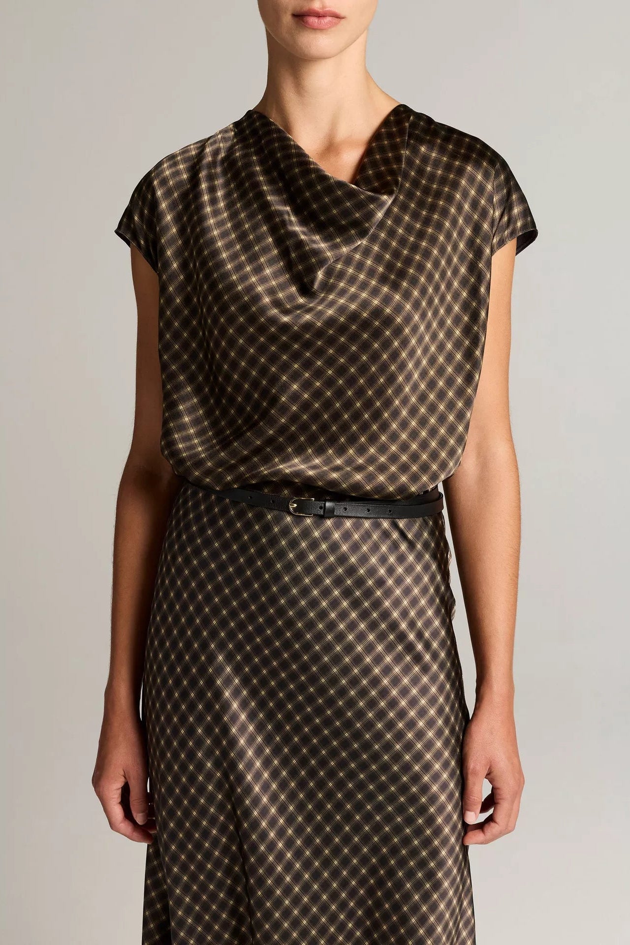 PLAID OMBRE BLOUSE