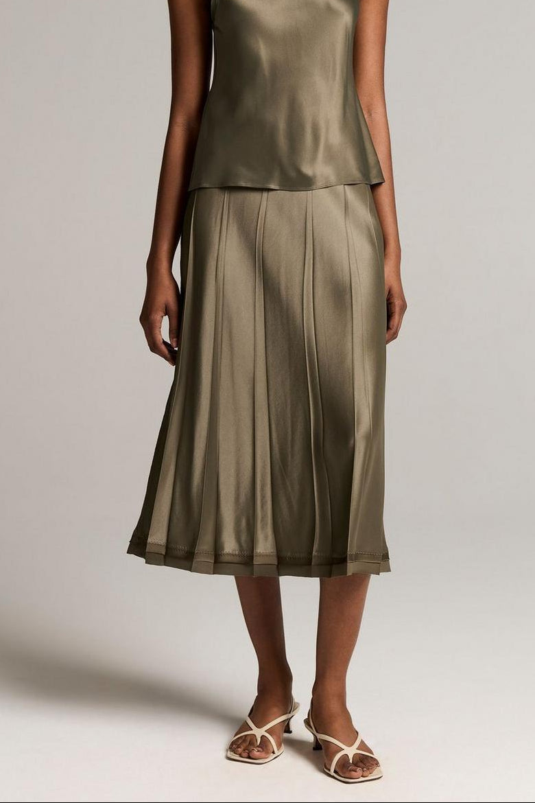 CREASED PLEATED SKIRT
