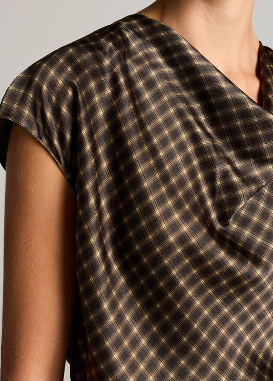 PLAID OMBRE BLOUSE