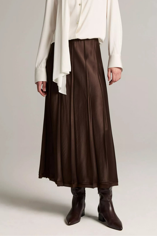 CREASED SATIN SKIRT