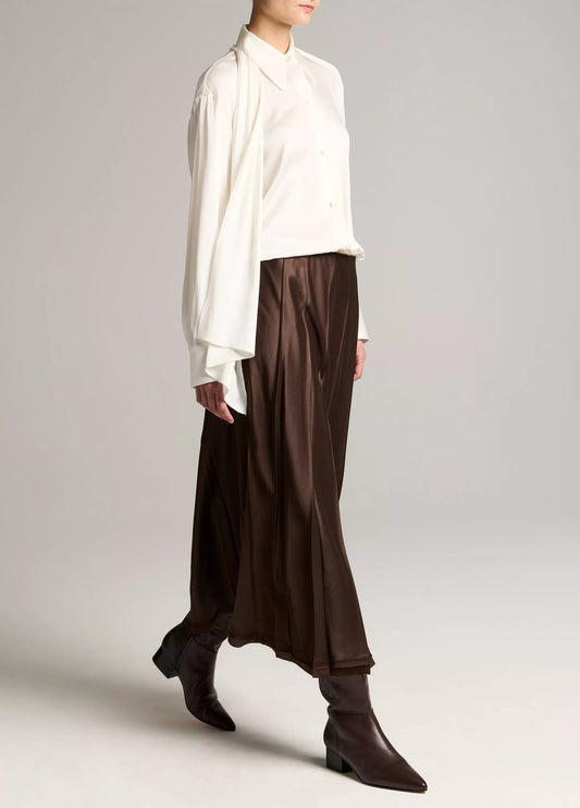CREASED SATIN SKIRT
