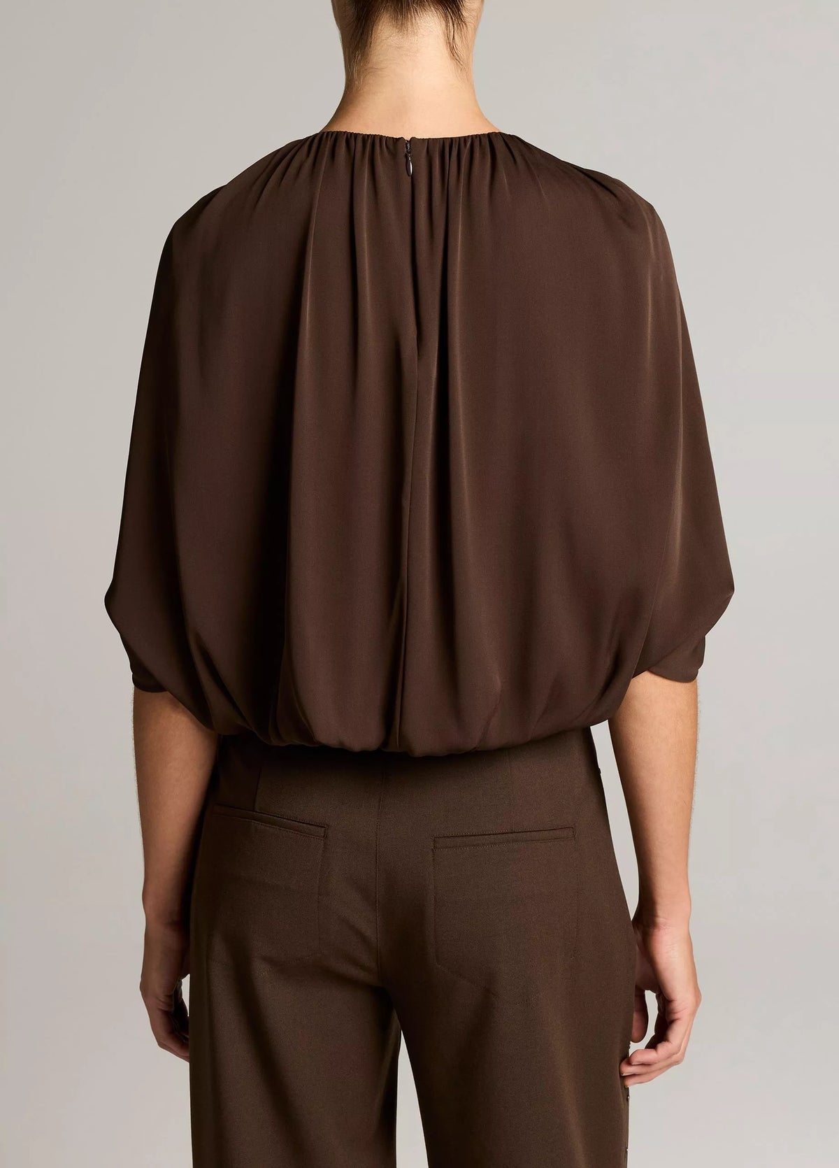 Gathered Cape Bubble Blouse