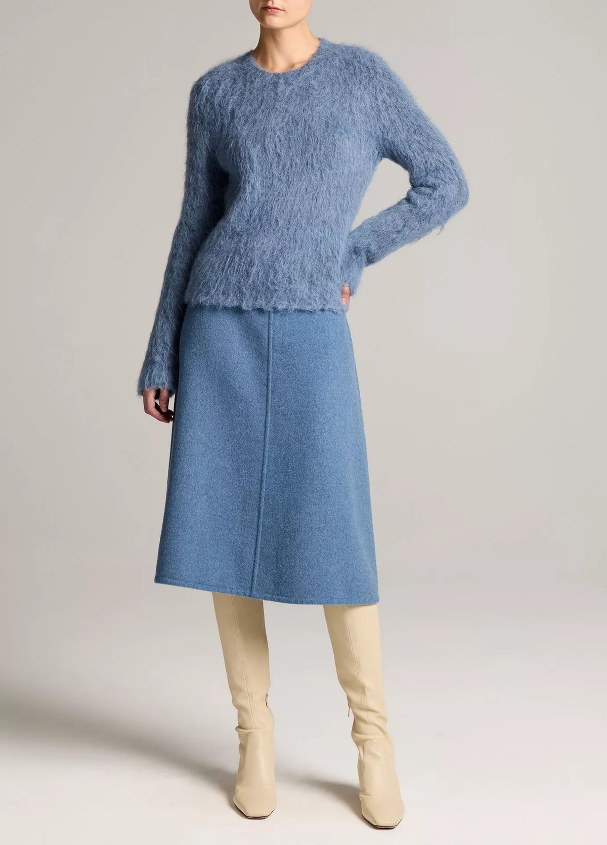 WOOL ZIP SKIRT