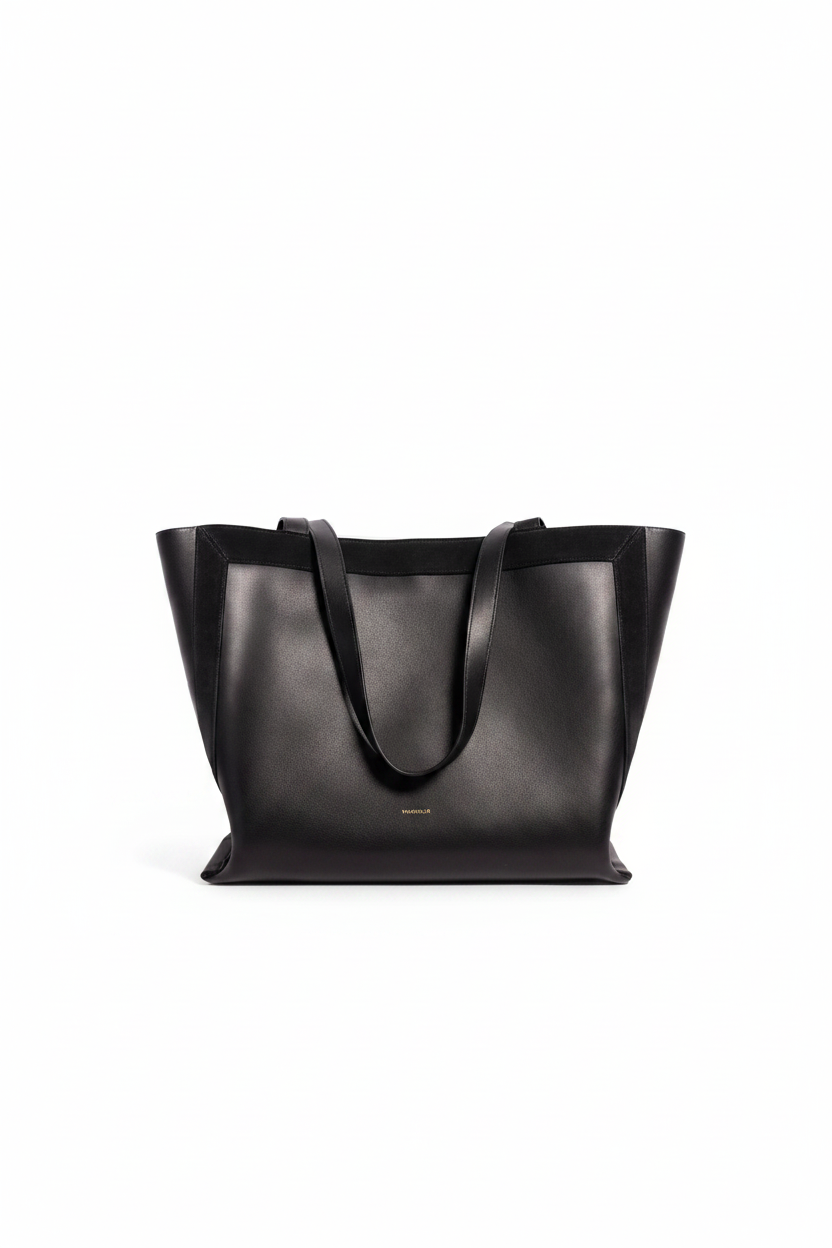 Wandler Ida Tote Medium Black Suede front